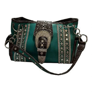Ladies Western Bling Concealed Carry Turquoise Green Purse